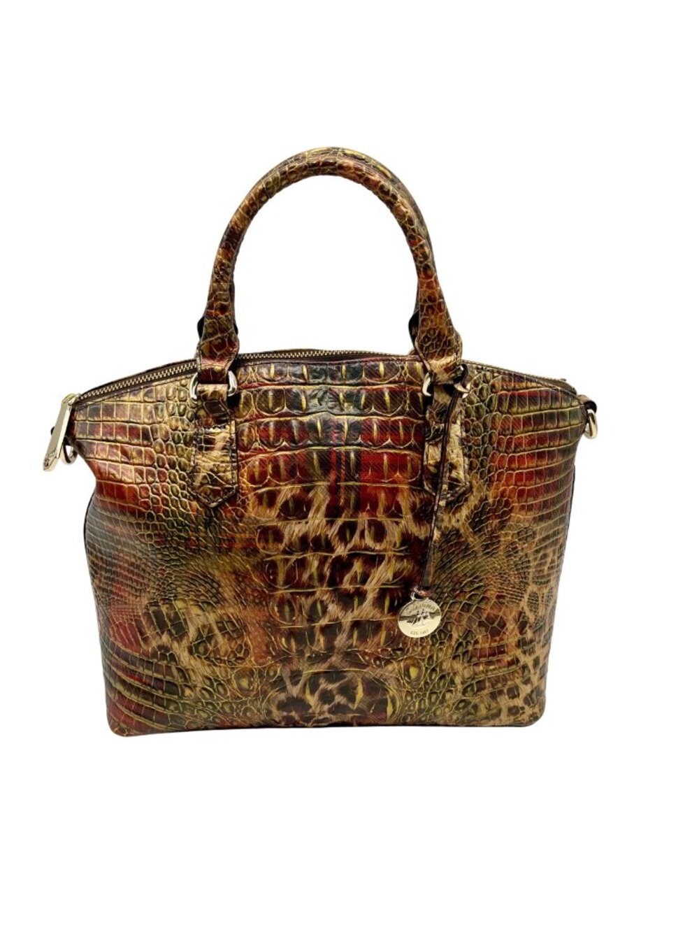 Brahmin Multi-Color Leopard Duxbury Satchel